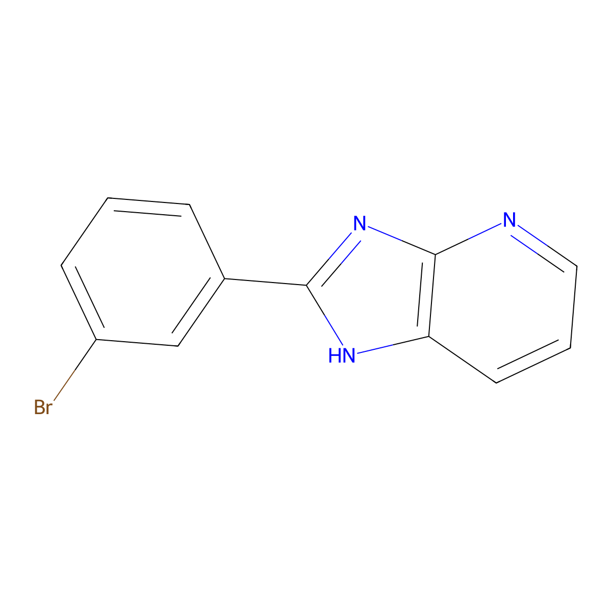 2-(3-bromophenyl)-1H-imidazo[4,5-b]pyridine molecular structure, CAS 75007-85-1
