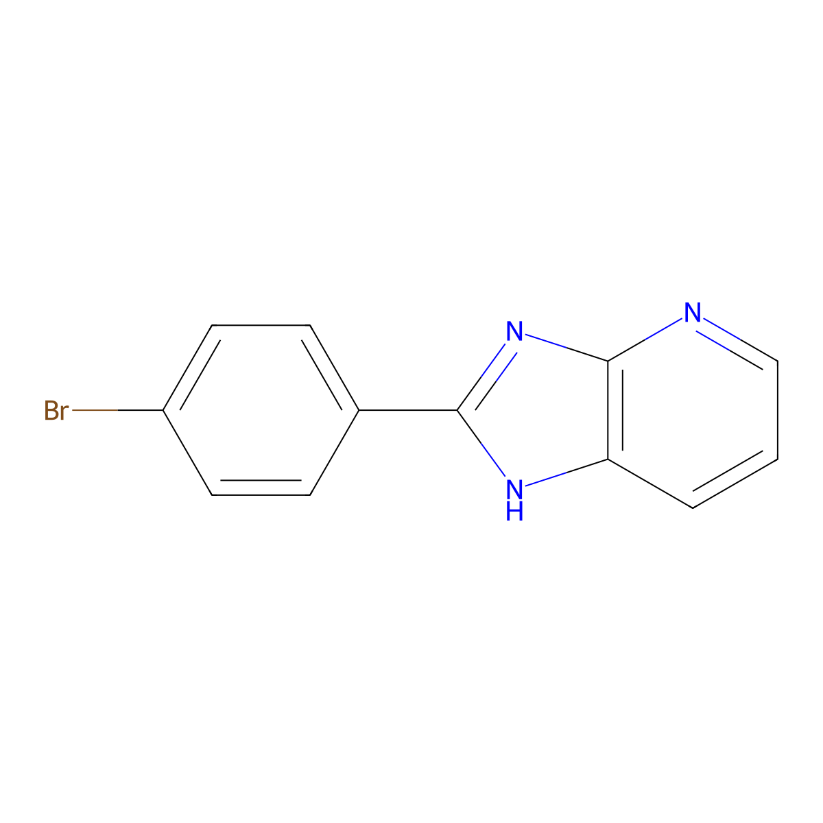 2-(4-bromophenyl)-3H-imidazo[4,5-b]pyridine molecular structure, CAS 75007-86-2