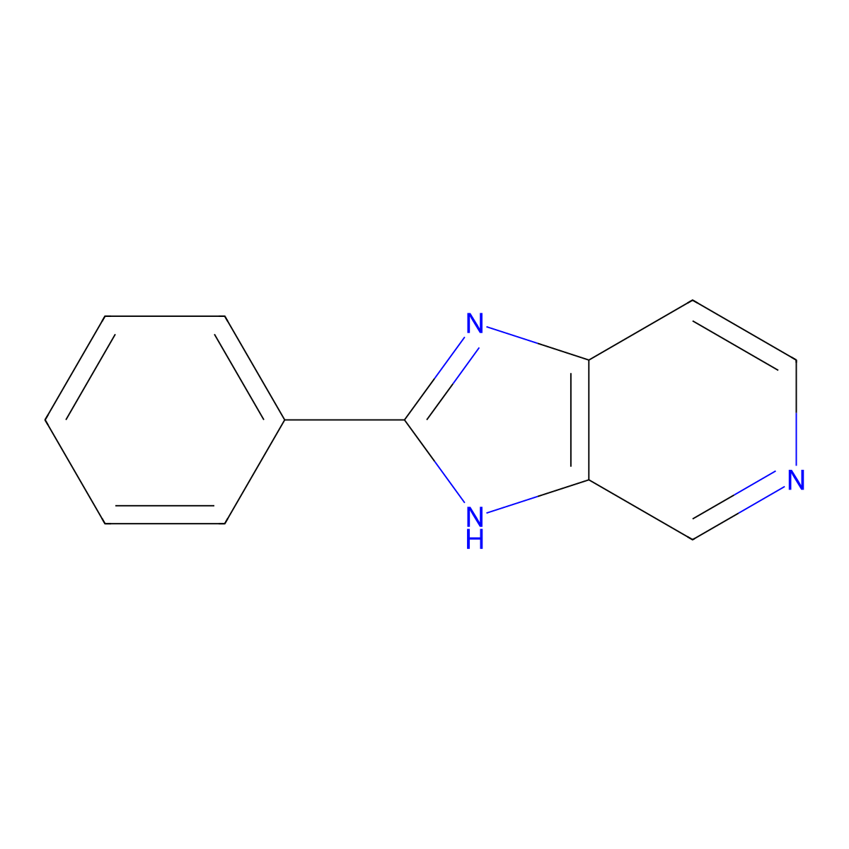 1H-Imidazo(4,5-c)pyridine, 2-phenyl- molecular structure, CAS 75007-92-0