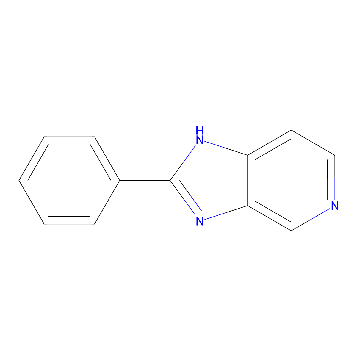 1H-Imidazo(4,5-c)pyridine, 2-phenyl- molecular structure, CAS 75007-92-0