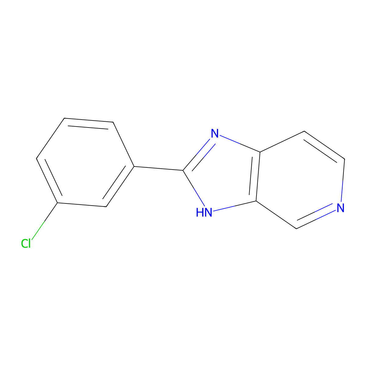 2-(3-Chlorophenyl)-1H-imidazo(4,5-c)pyridine molecular structure, CAS 75007-93-1