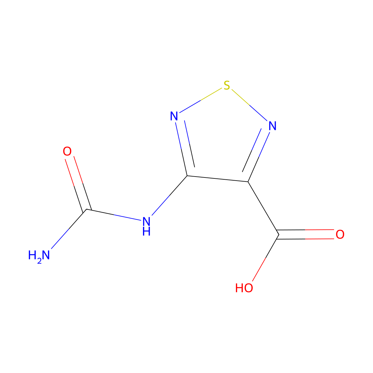 4-(Carbamoylamino)-1,2,5-thiadiazole-3-carboxylic acid molecular structure, CAS 7501-16-8
