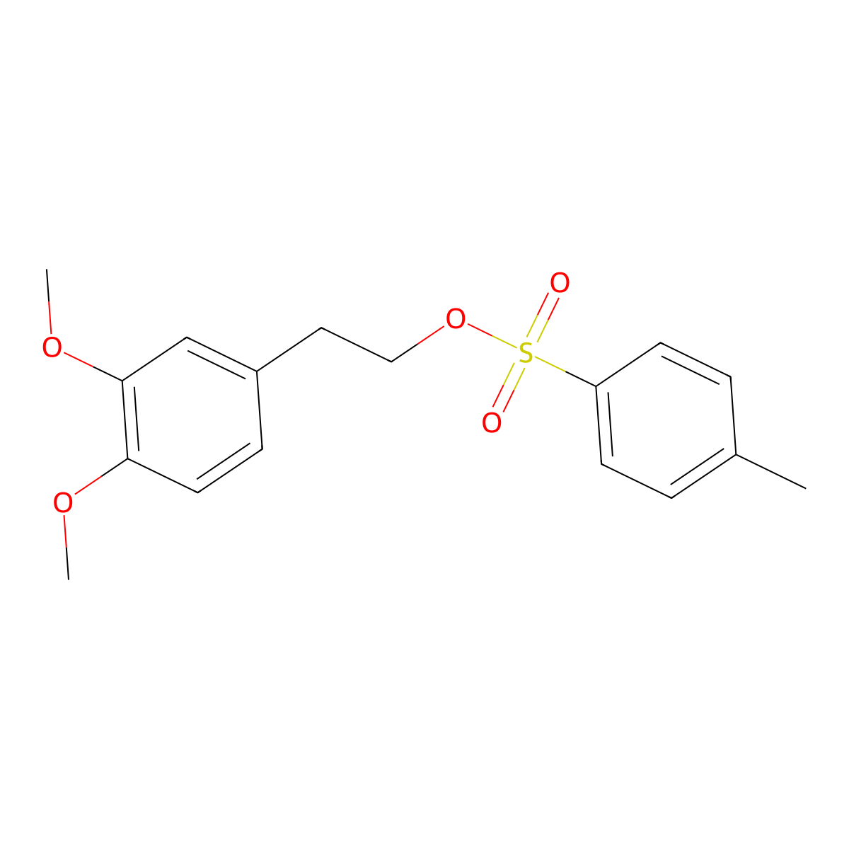 2-(3,4-Dimethoxyphenyl)ethyl 4-methylbenzene-1-sulfonate molecular structure, CAS 75010-39-8