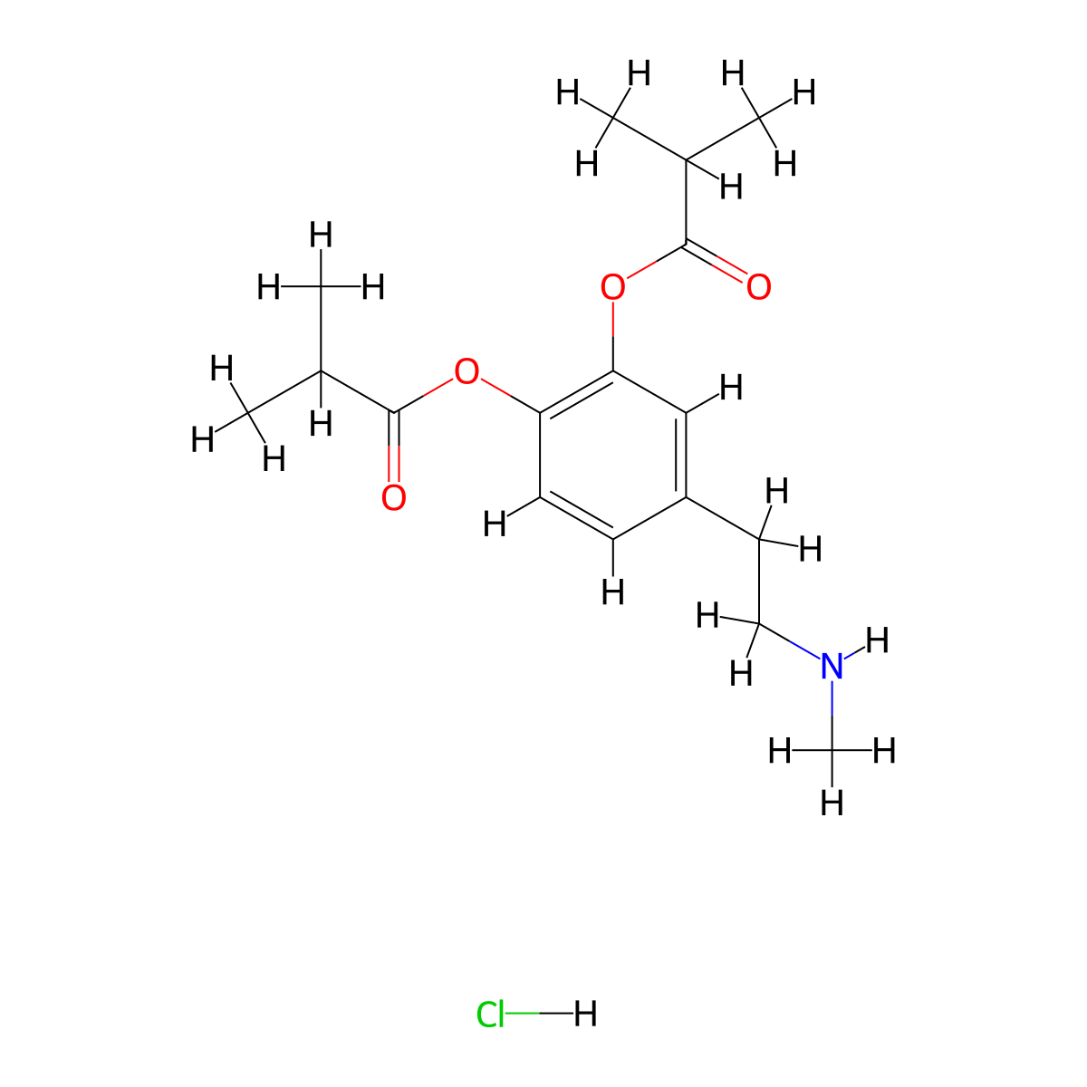 Ibopamine Hydrochloride molecular structure, CAS 75011-65-3