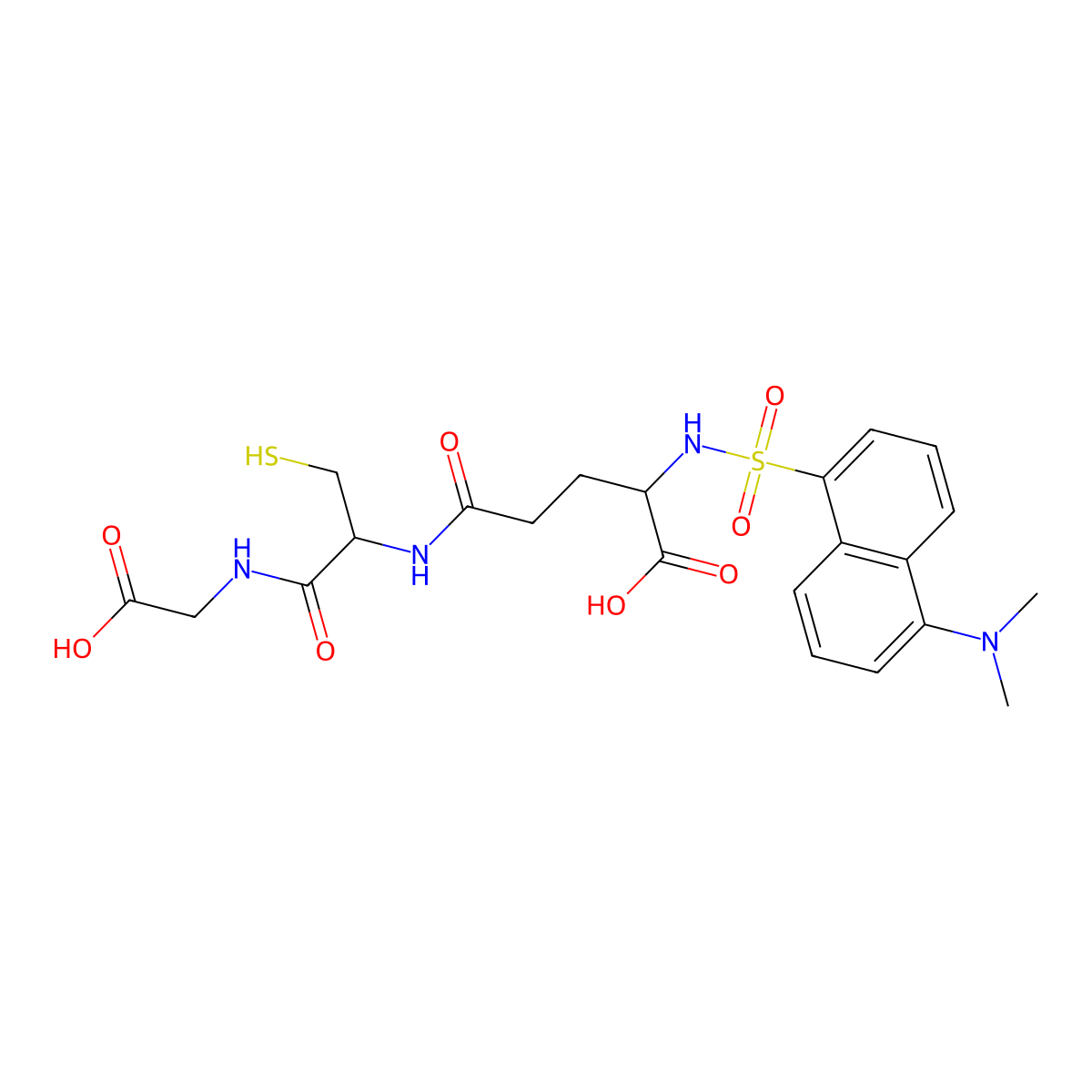 Dansyl glutathione molecular structure, CAS 75017-02-6
