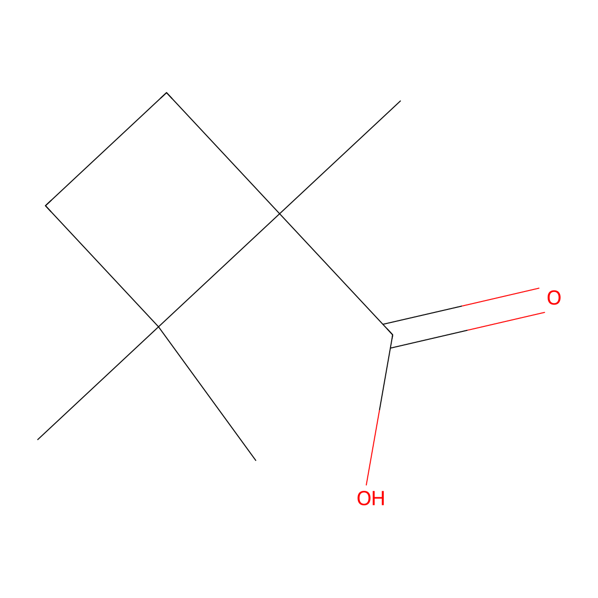1,2,2-Trimethylcyclobutane-1-carboxylic acid molecular structure, CAS 75017-13-9