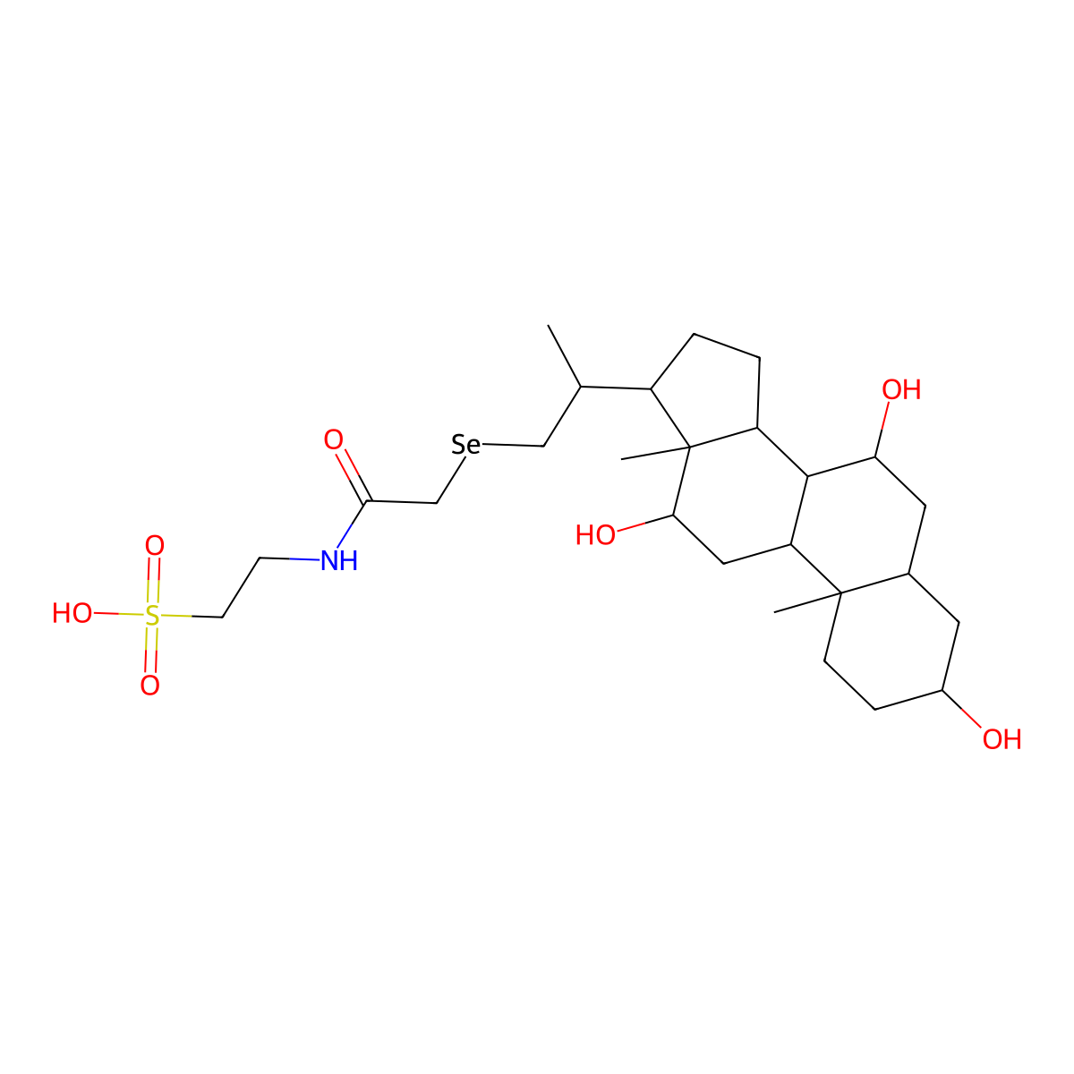 2-(((((3alpha,5beta,7alpha,12alpha,20S)-3,7,12-Trihydroxy-20-methylpregnan-21-yl)seleno-75Se)acetyl)amino)ethanesulfonic acid molecular structure, CAS 75018-70-1