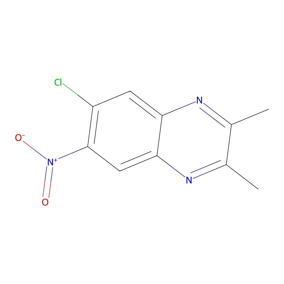 6-Chloro-2,3-dimethyl-7-nitroquinoxaline molecular structure, CAS 7502-18-3