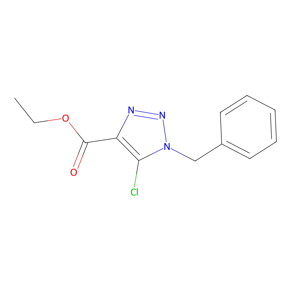 Ethyl 1-benzyl-5-chloro-triazole-4-carboxylate molecular structure, CAS 75020-50-7