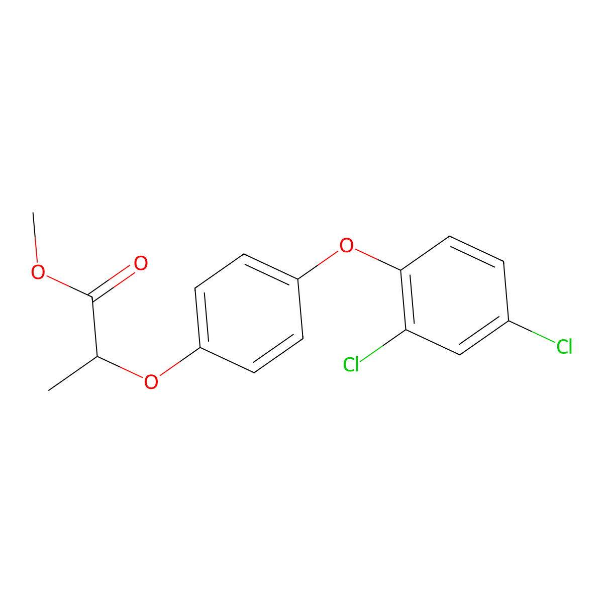 methyl (2S)-2-[4-(2,4-dichlorophenoxy)phenoxy]propanoate molecular structure, CAS 75021-72-6