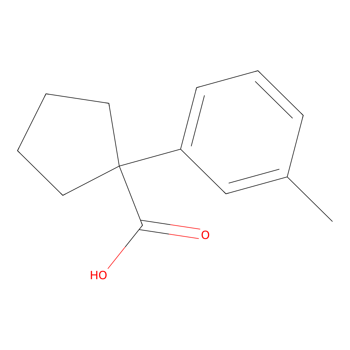 1-(3-Methylphenyl)cyclopentanecarboxylic acid molecular structure, CAS 75024-23-6