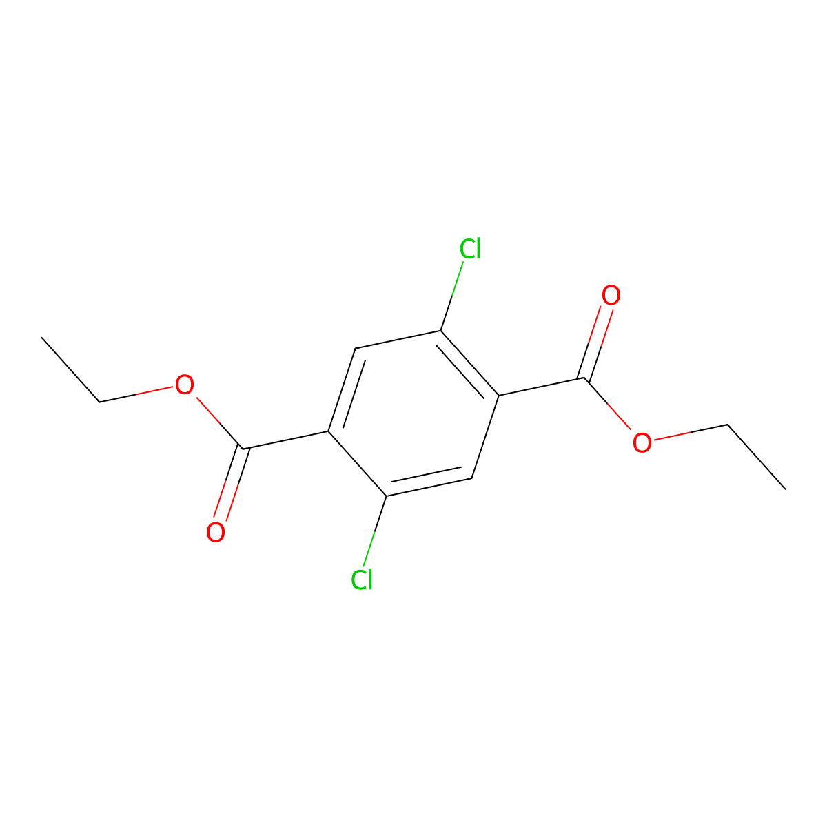Diethyl 2,5-dichloroterephthalate molecular structure, CAS 75024-28-1