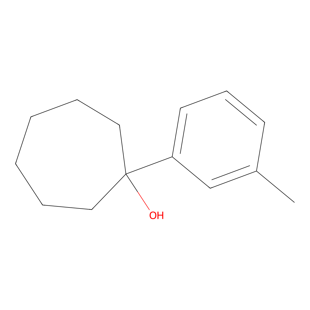1-(3-Methylphenyl)cycloheptanol molecular structure, CAS 75024-30-5
