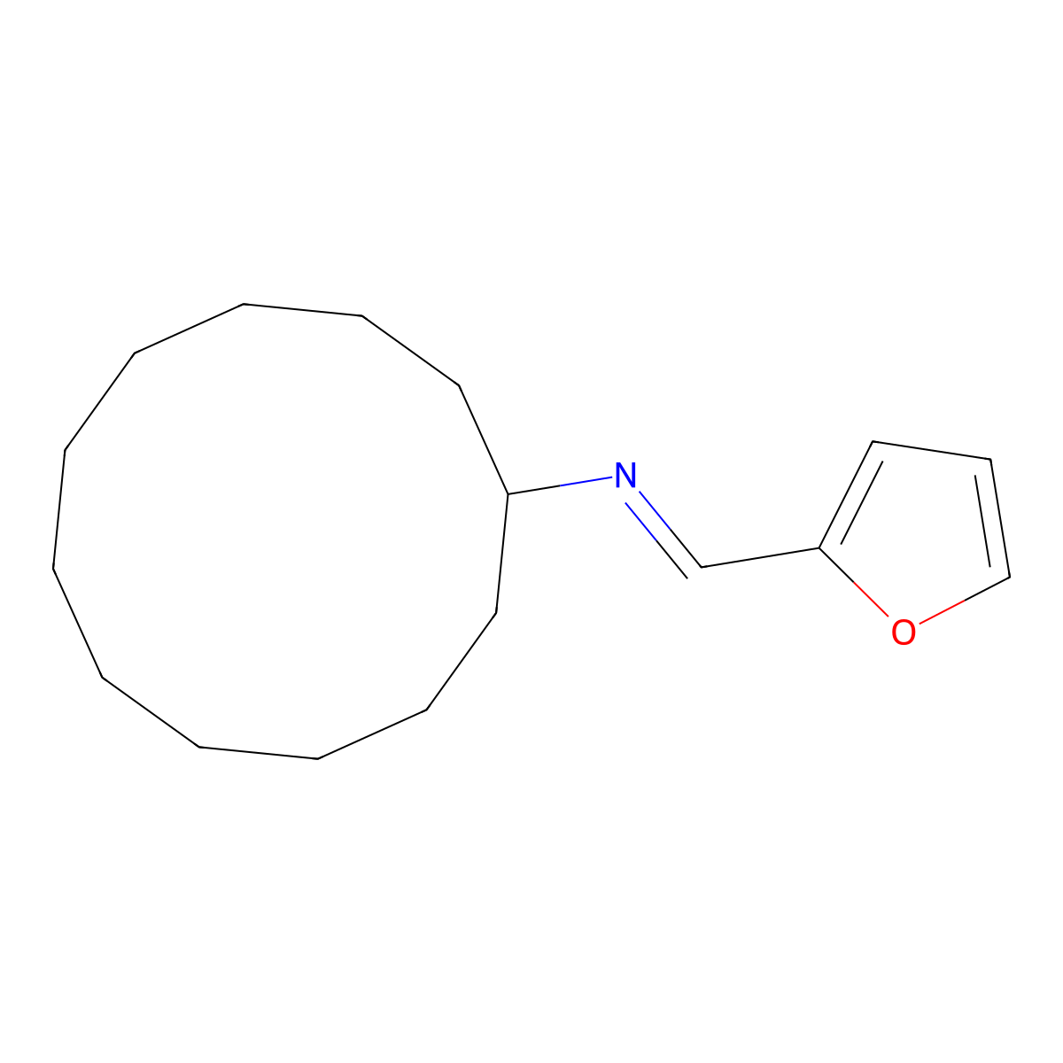 N-cyclododecyl-1-(furan-2-yl)methanimine molecular structure, CAS 75024-33-8