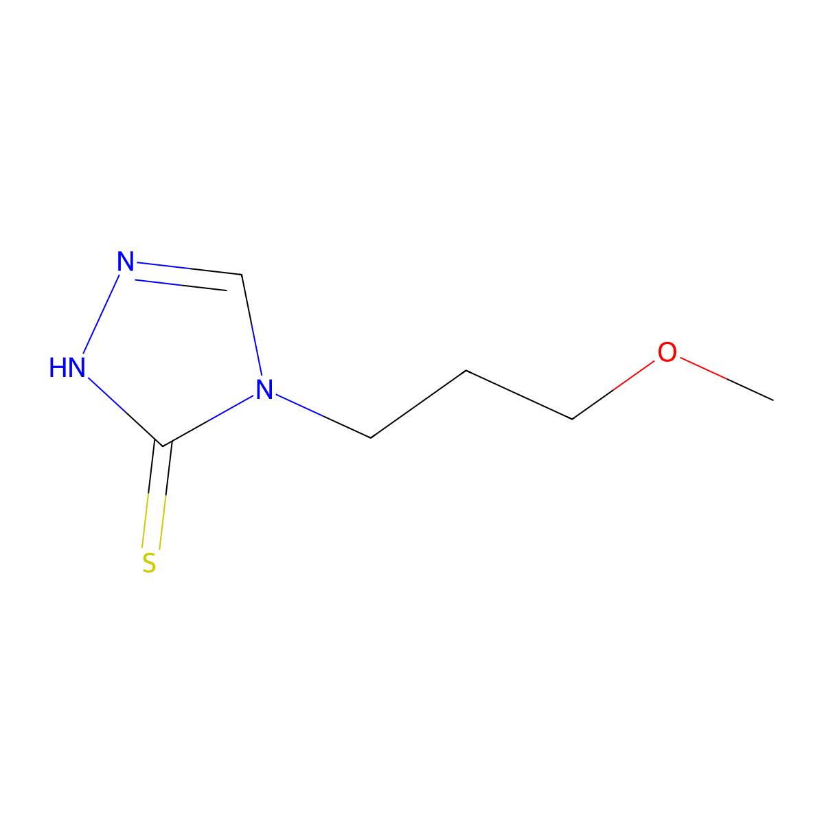 2,4-Dihydro-4-(3-methoxypropyl)-3H-1,2,4-triazole-3-thione molecular structure, CAS 75028-28-3