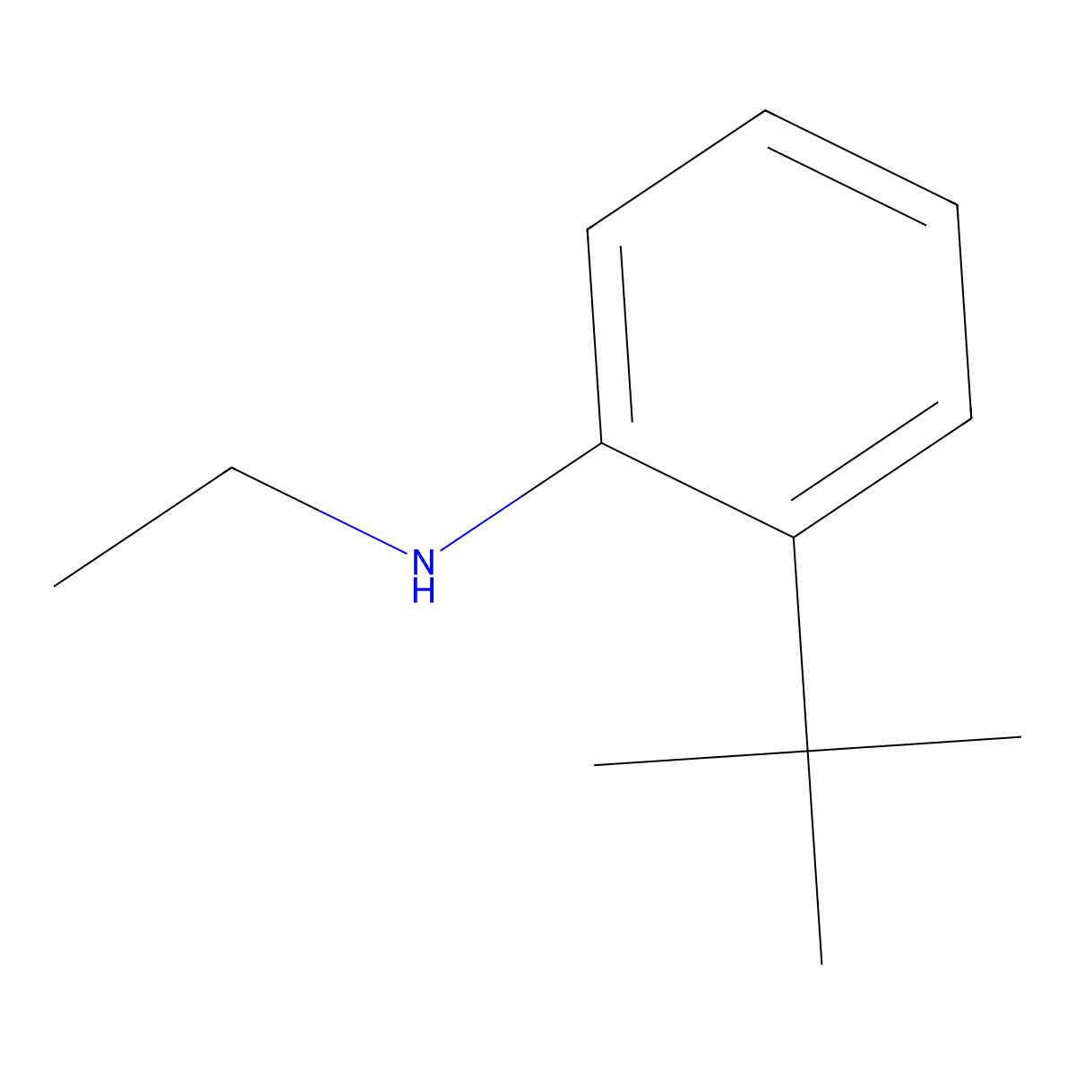 2-tert-butyl-N-ethylaniline molecular structure, CAS 75031-45-7