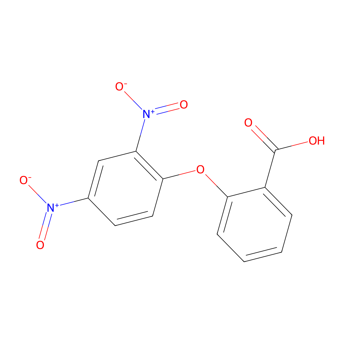 Benzoic acid, o-(2,4-dinitrophenoxy)- molecular structure, CAS 7504-64-5