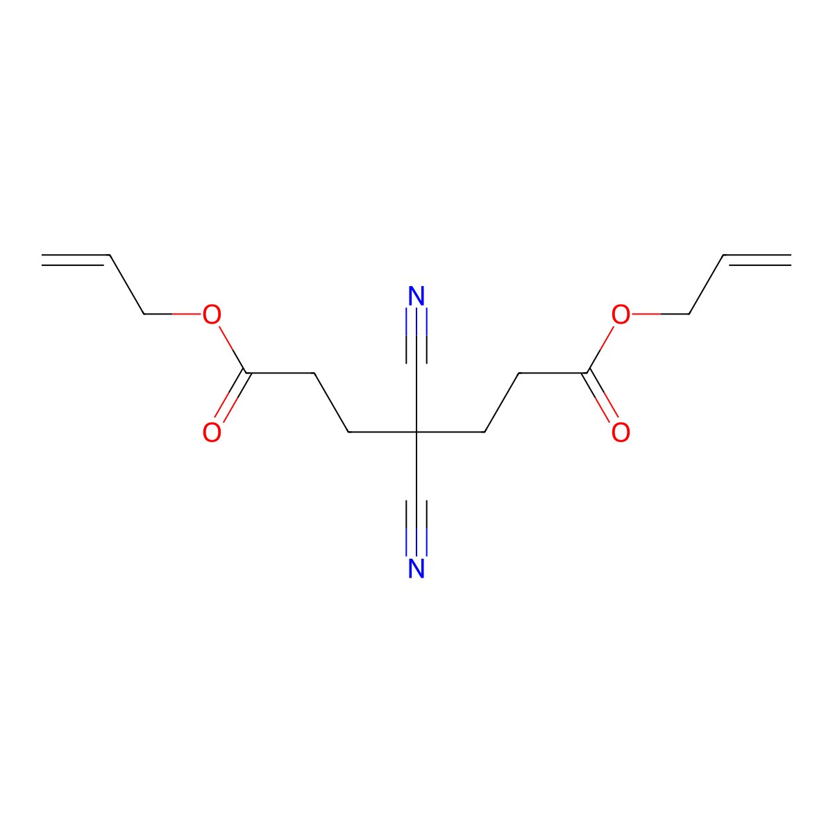 Heptanedioic acid, 4,4-dicyano-, diallyl ester molecular structure, CAS 7504-74-7