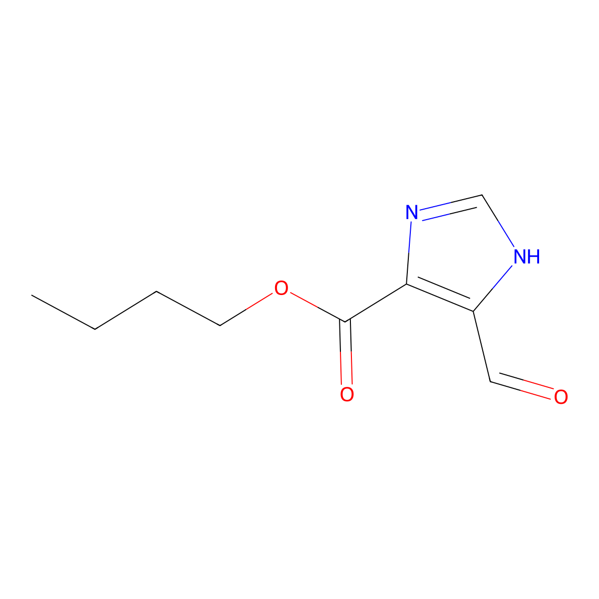 butyl 5-formyl-1H-imidazole-4-carboxylate molecular structure, CAS 75040-54-9