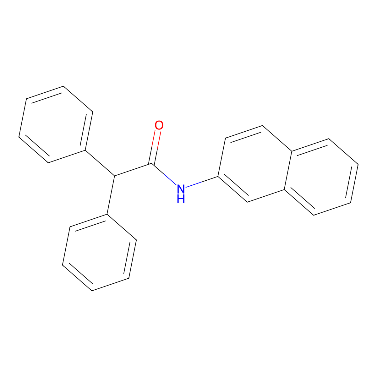 N-Naphthalen-2-yl-2,2-diphenyl-acetamide molecular structure, CAS 7505-88-6