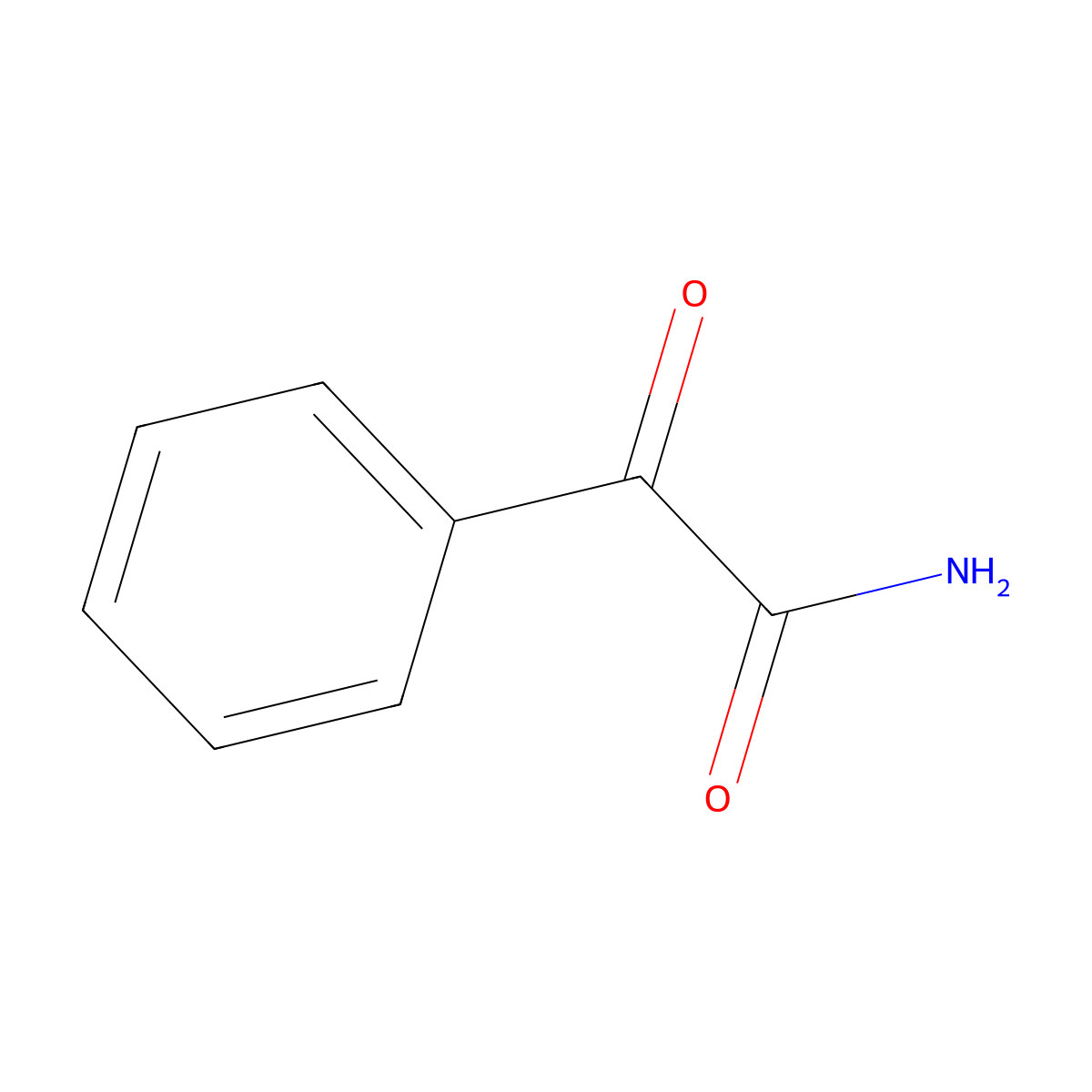 Phenylglyoxylic acid amide molecular structure, CAS 7505-92-2