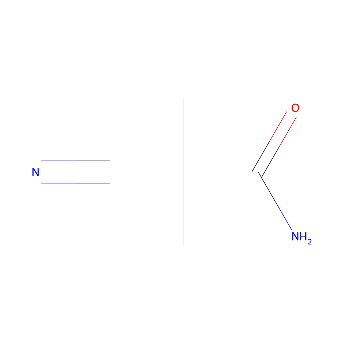 2-Cyano-2,2-dimethylacetamide molecular structure, CAS 7505-93-3