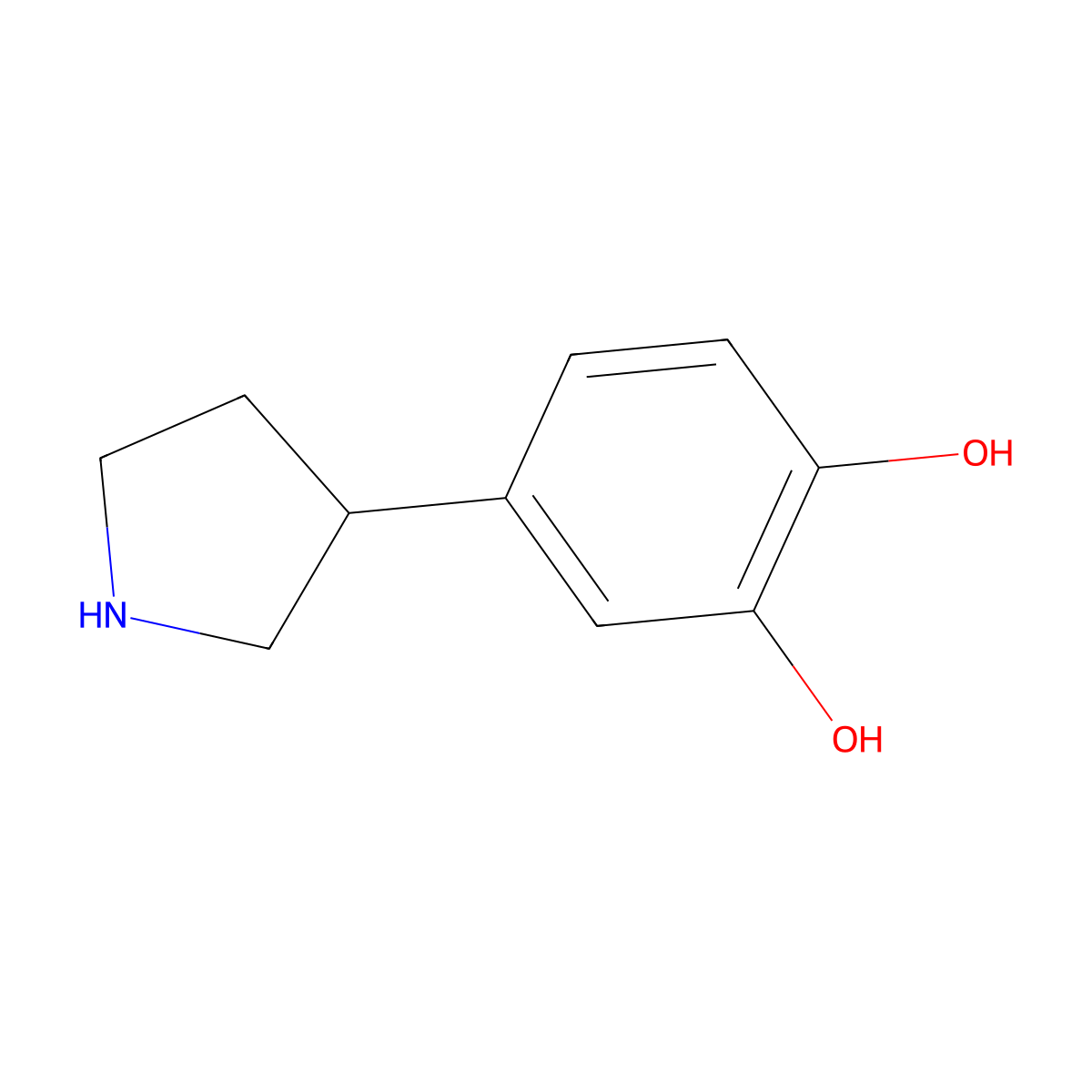 4-(Pyrrolidin-3-yl)benzene-1,2-diol molecular structure, CAS 750509-80-9