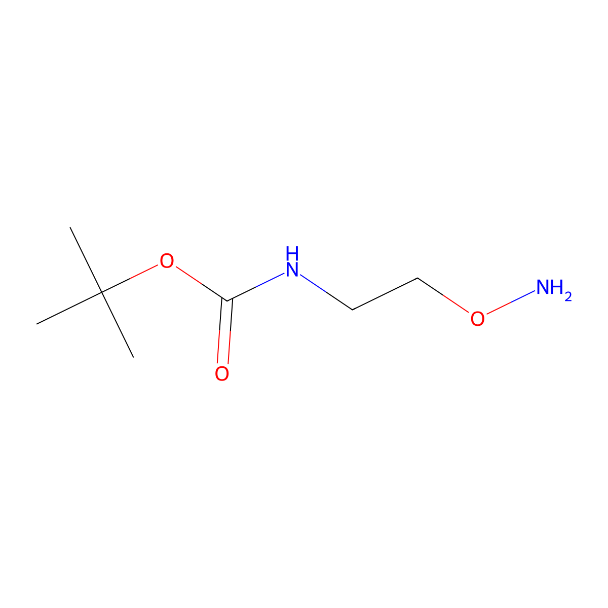 tert-butyl N-(2-(aminooxy)ethyl)carbamate molecular structure, CAS 75051-55-7