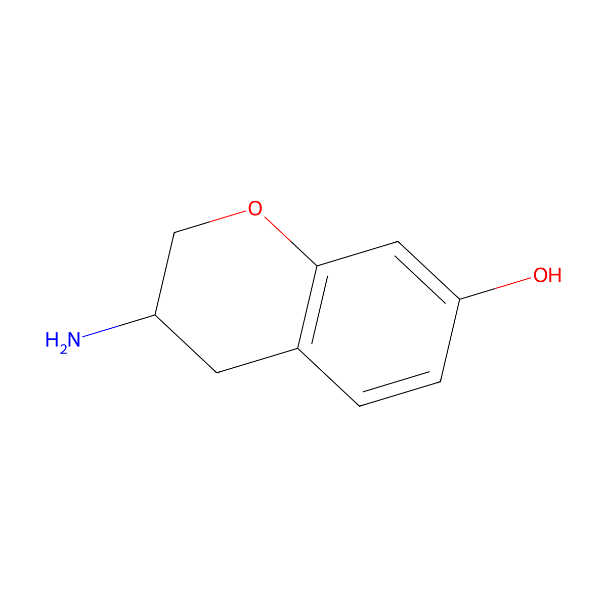 3-amino-3,4-dihydro-2H-1-benzopyran-7-ol molecular structure, CAS 750515-70-9