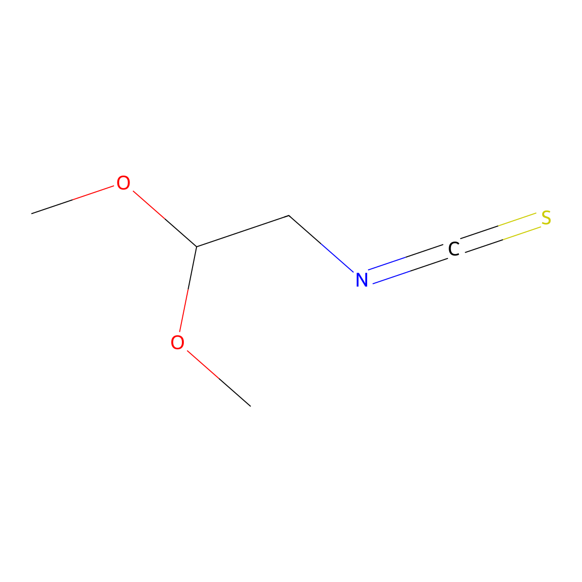 Isothiocyanatoacetaldehyde dimethyl acetal molecular structure, CAS 75052-04-9