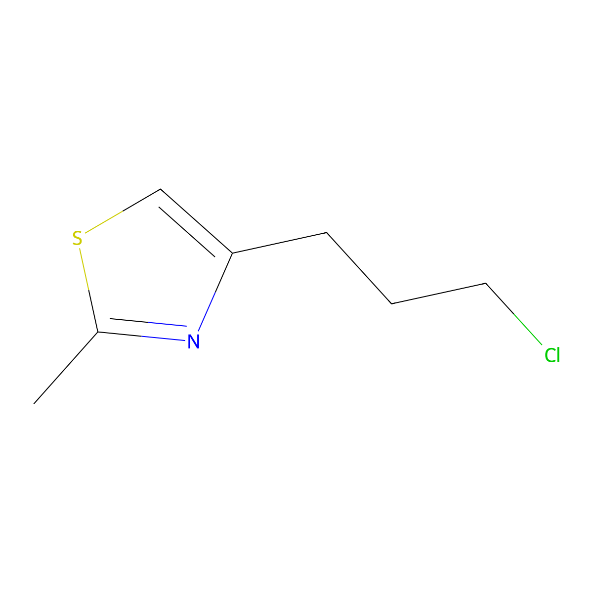 4-(3-Chloropropyl)-2-methyl-1,3-thiazole molecular structure, CAS 750523-35-4