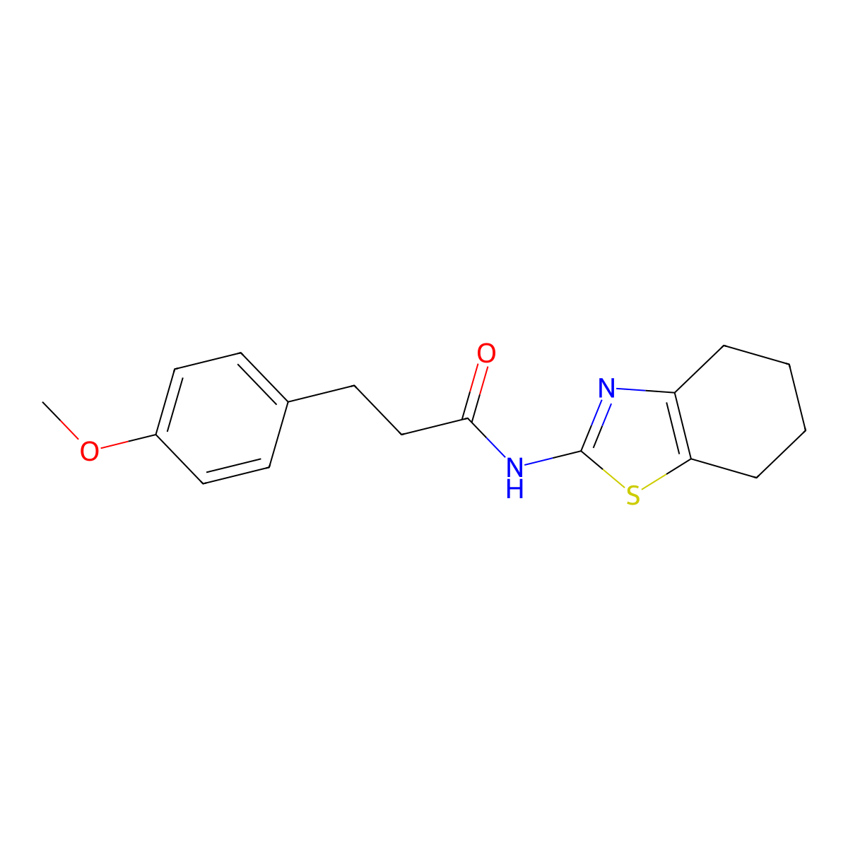 3-(4-methoxyphenyl)-N-(4,5,6,7-tetrahydro-1,3-benzothiazol-2-yl)propanamide molecular structure, CAS 750532-82-2