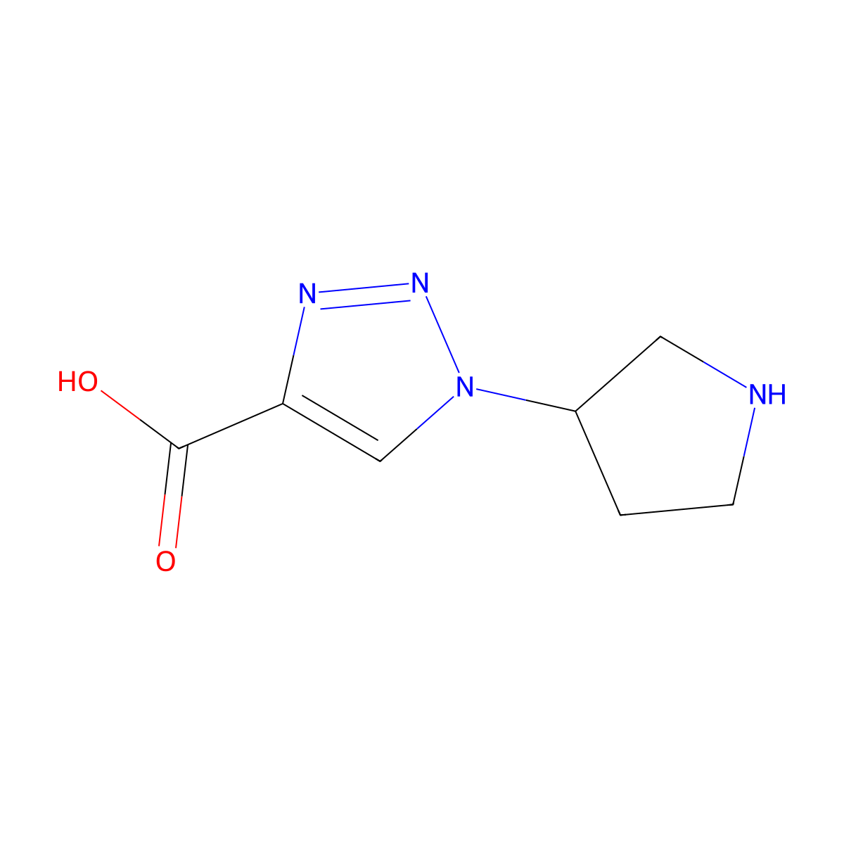 1-(Pyrrolidin-3-yl)-1H-1,2,3-triazole-4-carboxylic acid molecular structure, CAS 750544-63-9