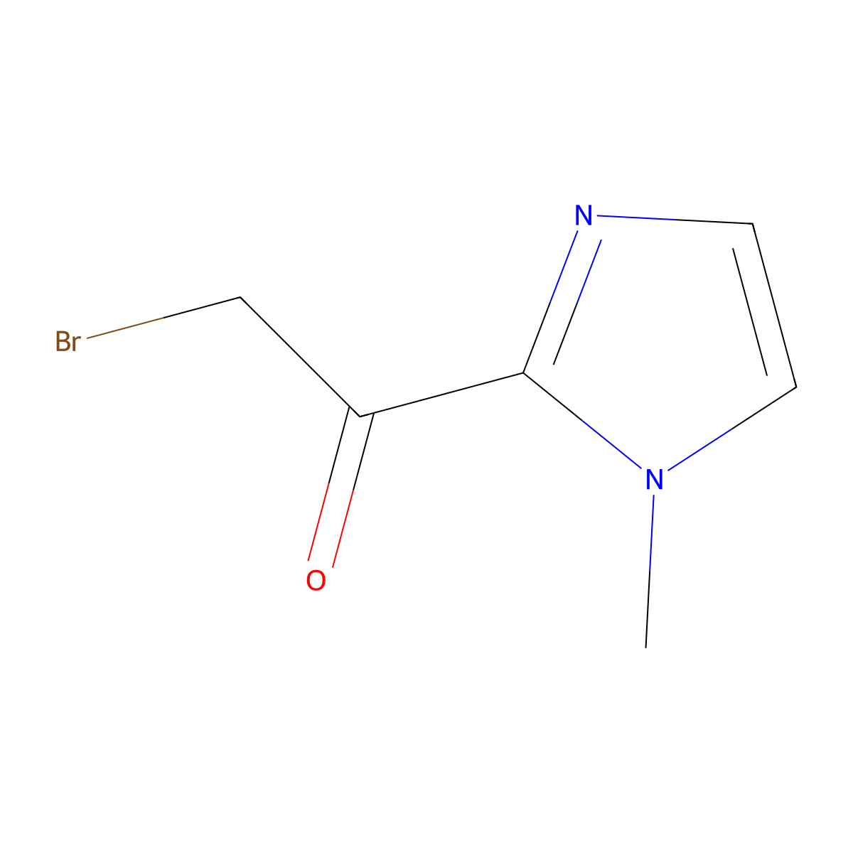 2-bromo-1-(1-methyl-1H-imidazol-2-yl)ethanone molecular structure, CAS 750556-81-1