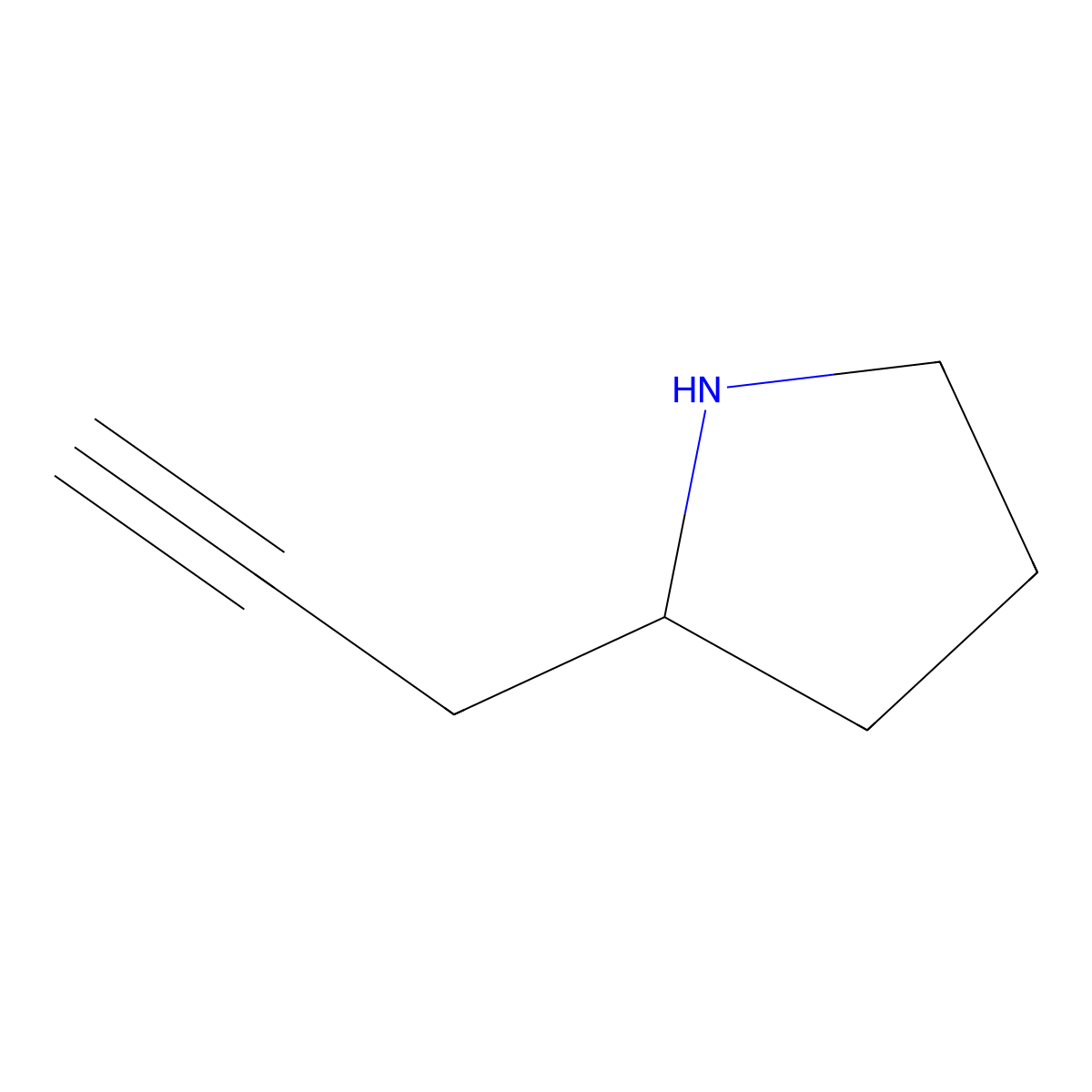 2-(Prop-2-yn-1-yl)pyrrolidine molecular structure, CAS 750557-38-1