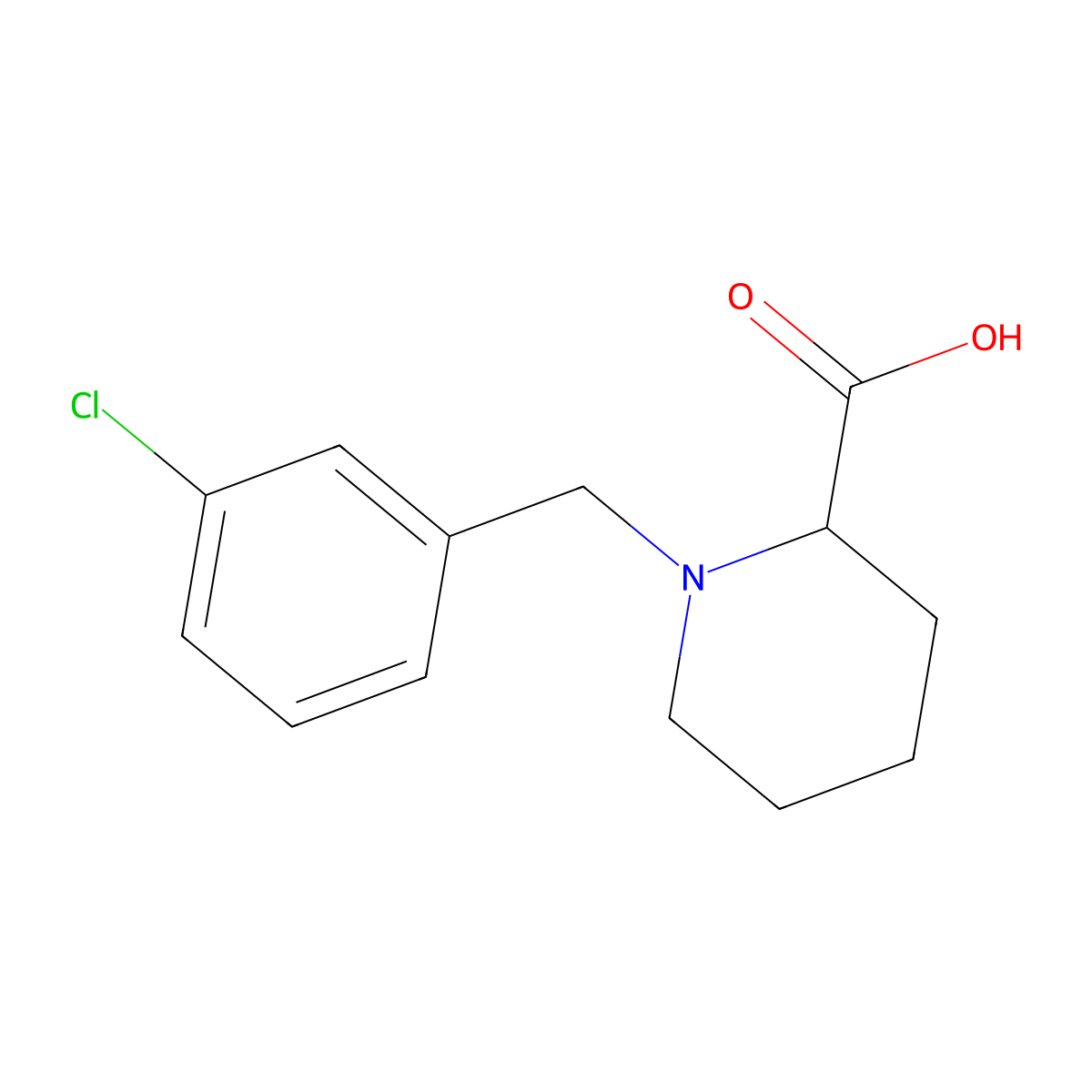 1-(3-Chlorobenzyl)piperidine-2-carboxylic acid molecular structure, CAS 750557-49-4