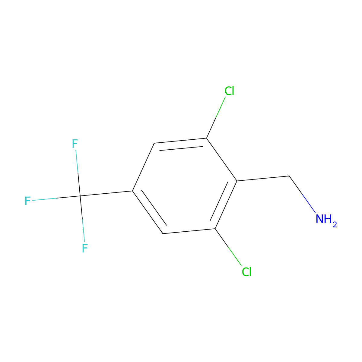 [2,6-Dichloro-4-(trifluoromethyl)phenyl]methanamine molecular structure, CAS 750558-30-6