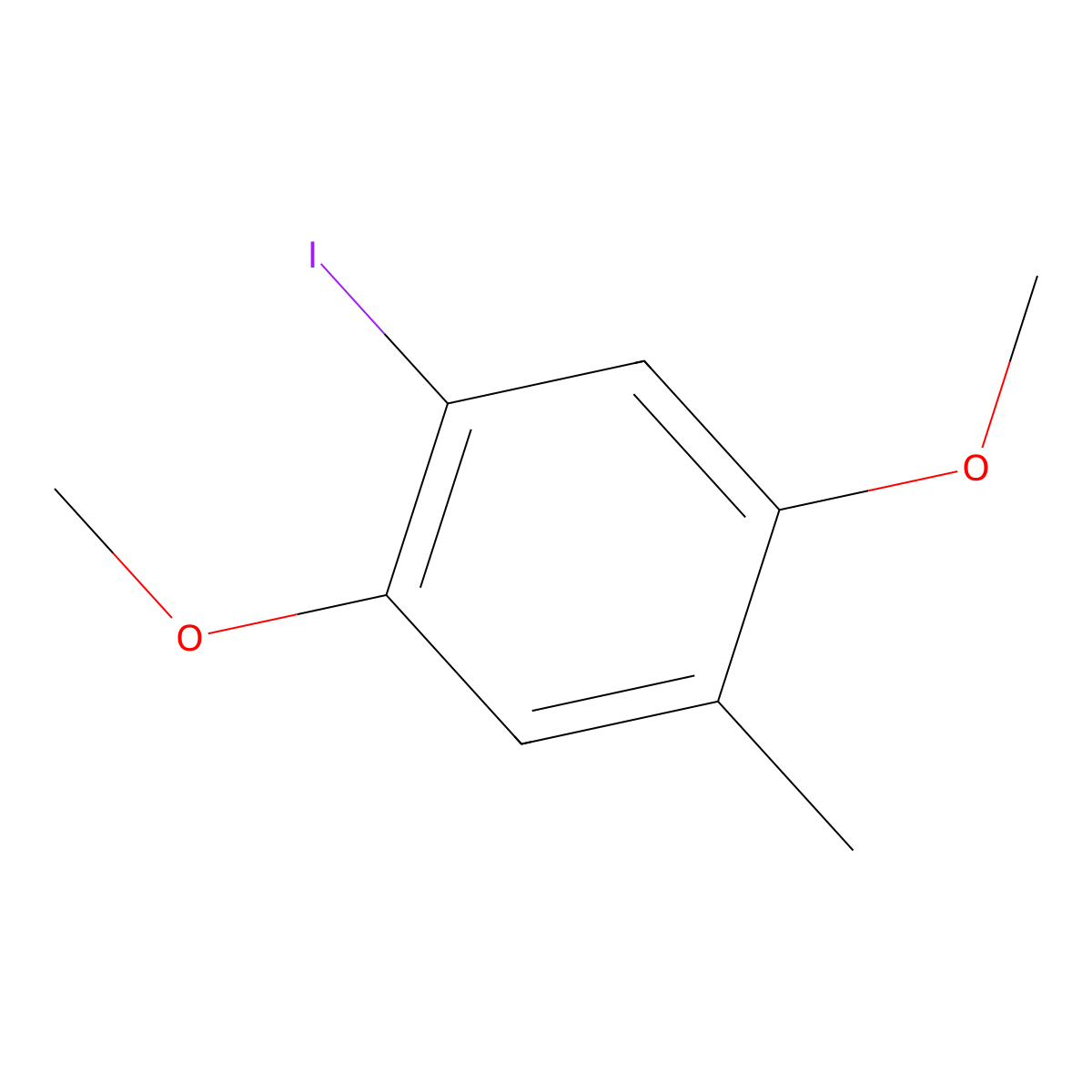 1-Iodo-2,5-dimethoxy-4-methylbenzene molecular structure, CAS 75056-76-7