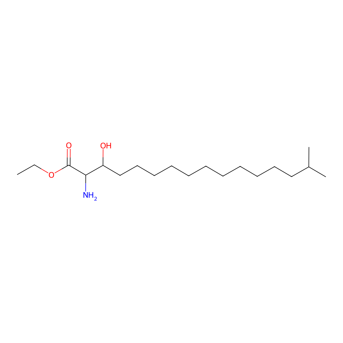 2-Amino-3-hydroxy-15-methyl-hexadecanoic Acid Ethyl Ester molecular structure, CAS 750560-88-4