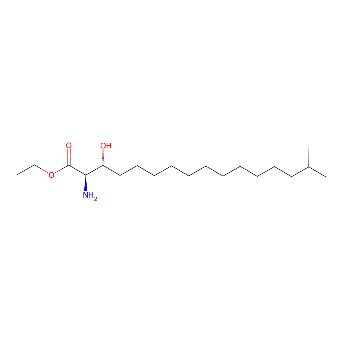 2-Amino-3-hydroxy-15-methyl-hexadecanoic Acid Ethyl Ester molecular structure, CAS 750560-88-4