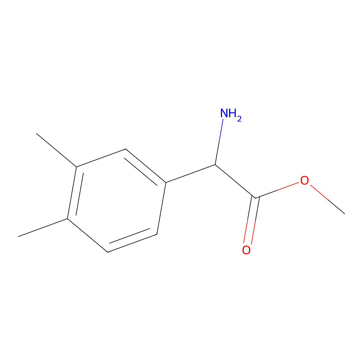 Methyl 2-amino-2-(3,4-dimethylphenyl)acetate molecular structure, CAS 750563-26-9