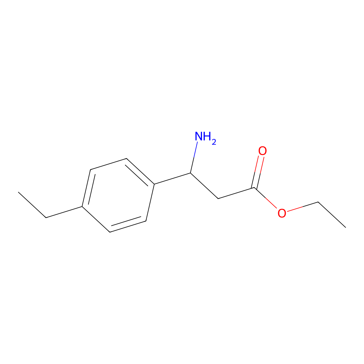 Ethyl 3-amino-3-(4-ethylphenyl)propanoate molecular structure, CAS 750567-12-5