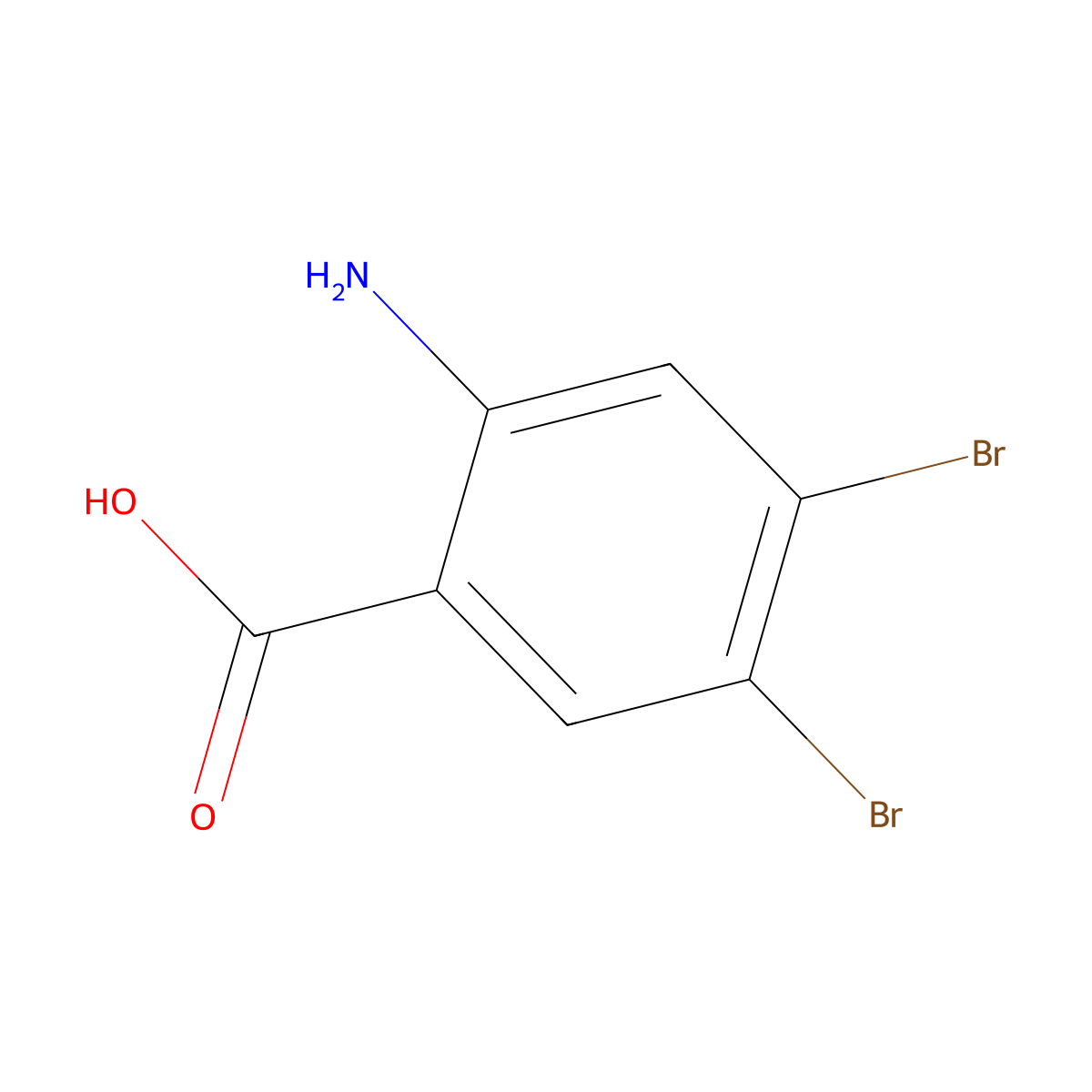 2-Amino-4,5-dibromobenzoic acid molecular structure, CAS 75057-62-4