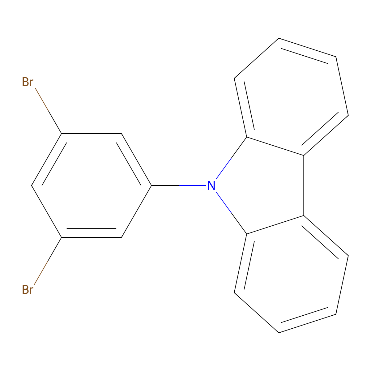 9-(3,5-Dibromophenyl)carbazole molecular structure, CAS 750573-26-3