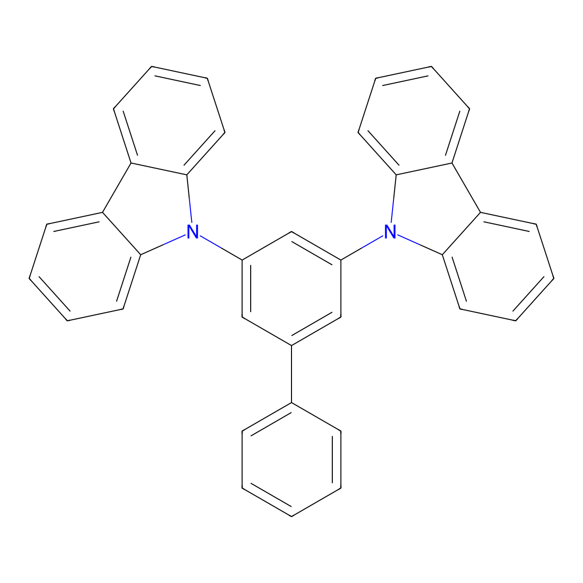 9,9'-[1,1'-Biphenyl]-3,5-diylbis[9H-carbazole] molecular structure, CAS 750573-28-5