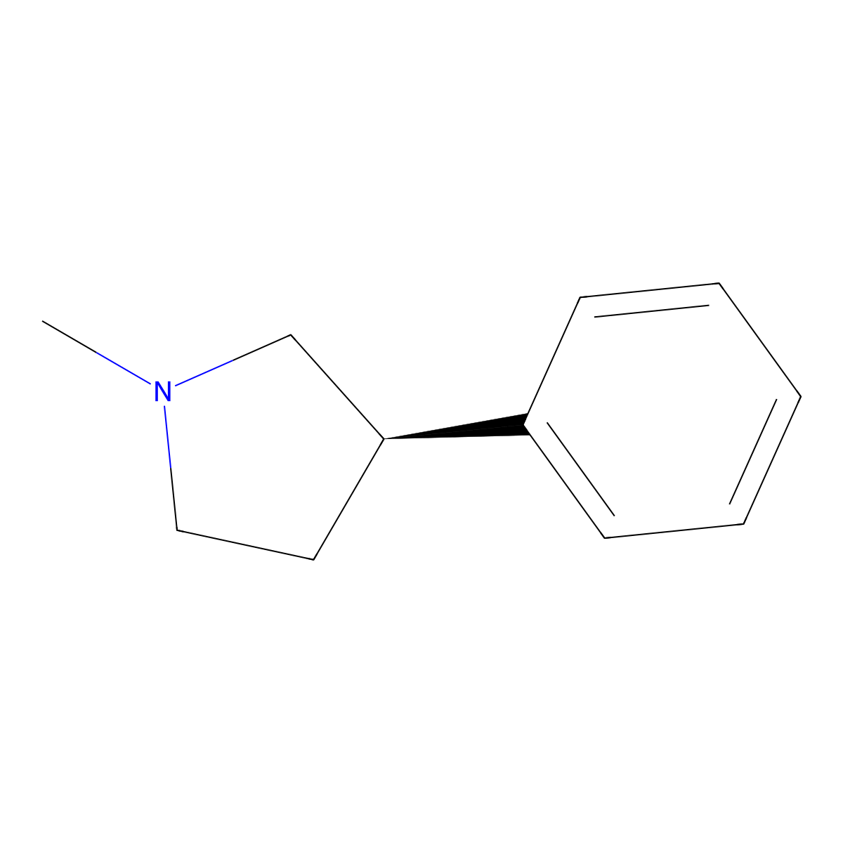 (R)-1-Methyl-3-phenylpyrrolidine molecular structure, CAS 750584-06-6