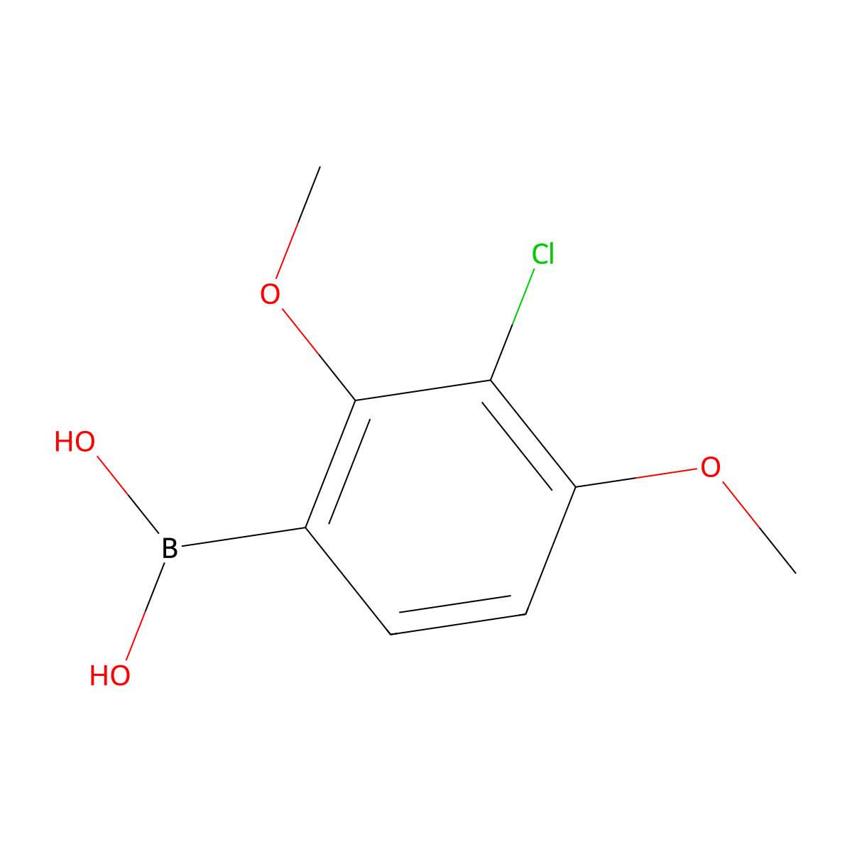 (3-Chloro-2,4-dimethoxyphenyl)boronic acid molecular structure, CAS 750585-61-6