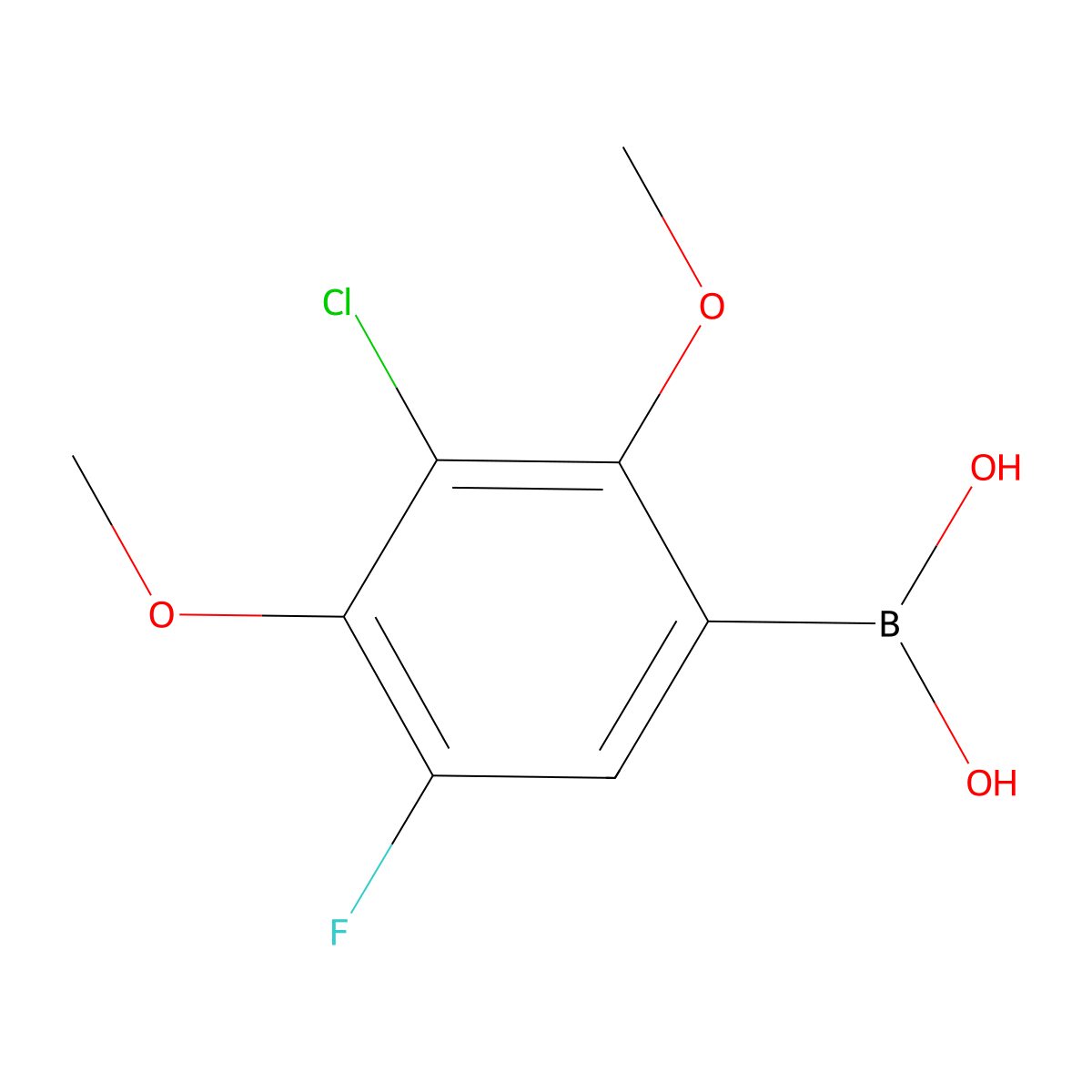 (3-Chloro-5-fluoro-2,4-dimethoxyphenyl)boronic acid molecular structure, CAS 750585-63-8