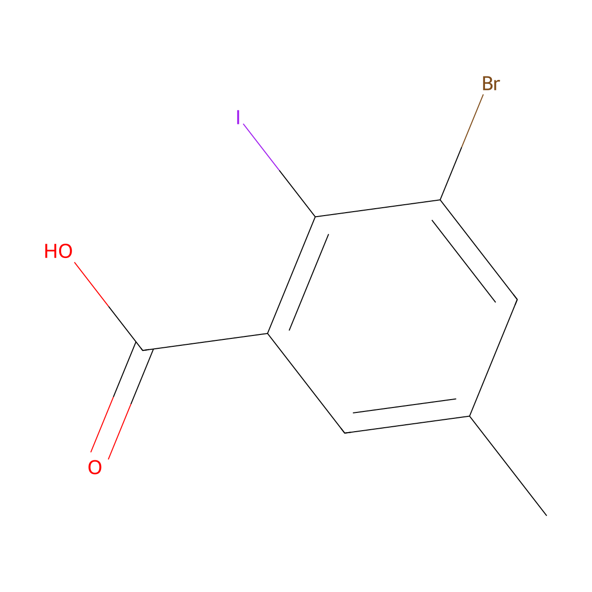 3-bromo-2-iodo-5-methylBenzoic acid molecular structure, CAS 750585-99-0