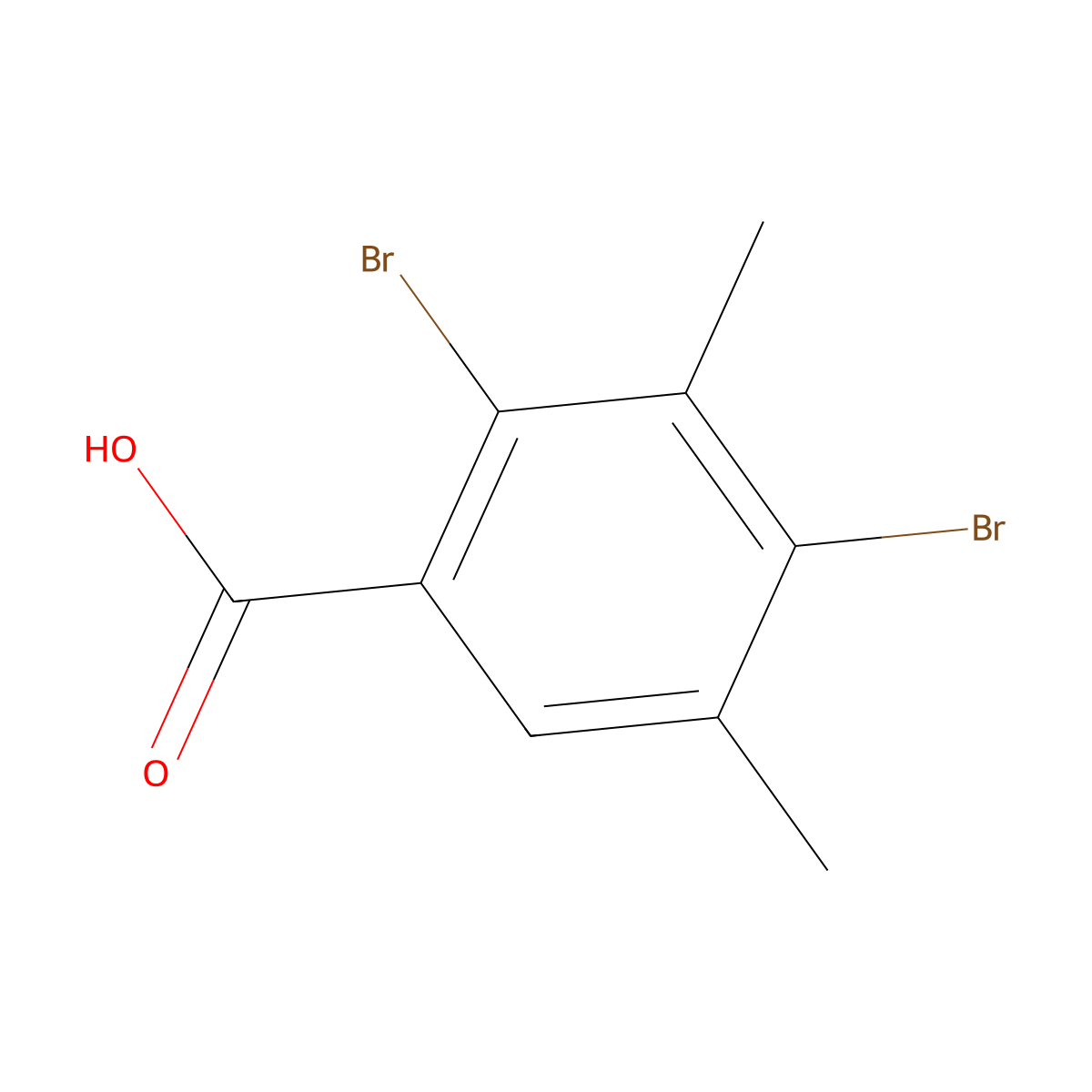 2,4-Dibromo-3,5-dimethylbenzoic acid molecular structure, CAS 750586-00-6